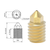 ZKLabs Brass Nozzle Replacement for Bambulab X1 P1P P1S Series